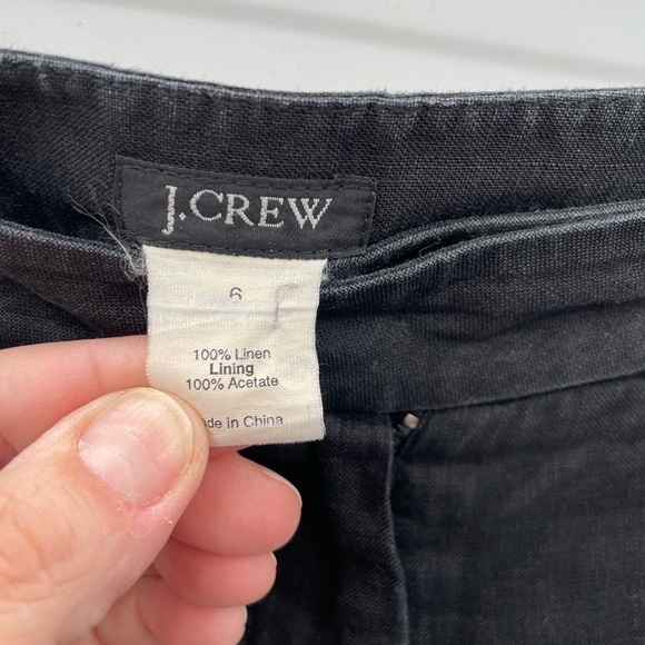 J Crew 100% linen black loose leg pant - Picture 2 of 6